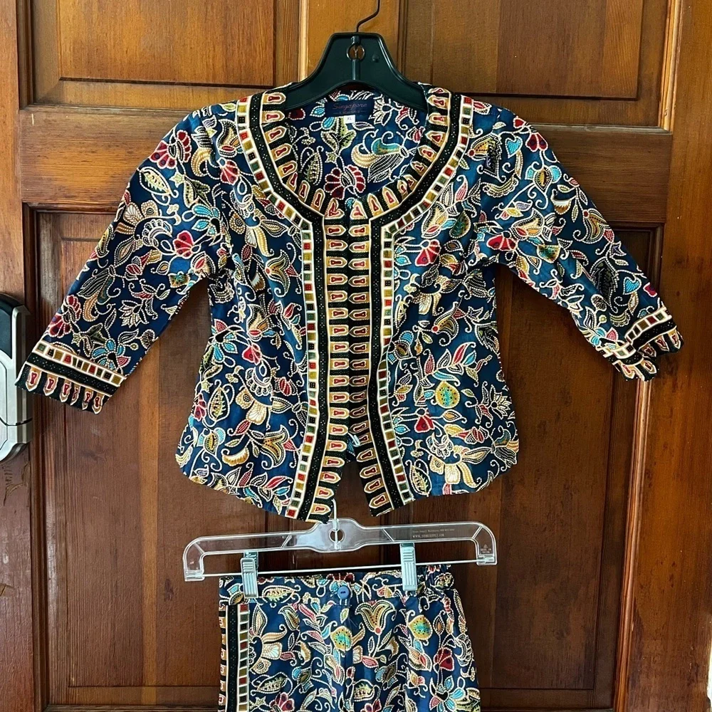 Vintage Kids Outfit Two Piece Set Traditional Top & Skirt Singapore Asian Boho